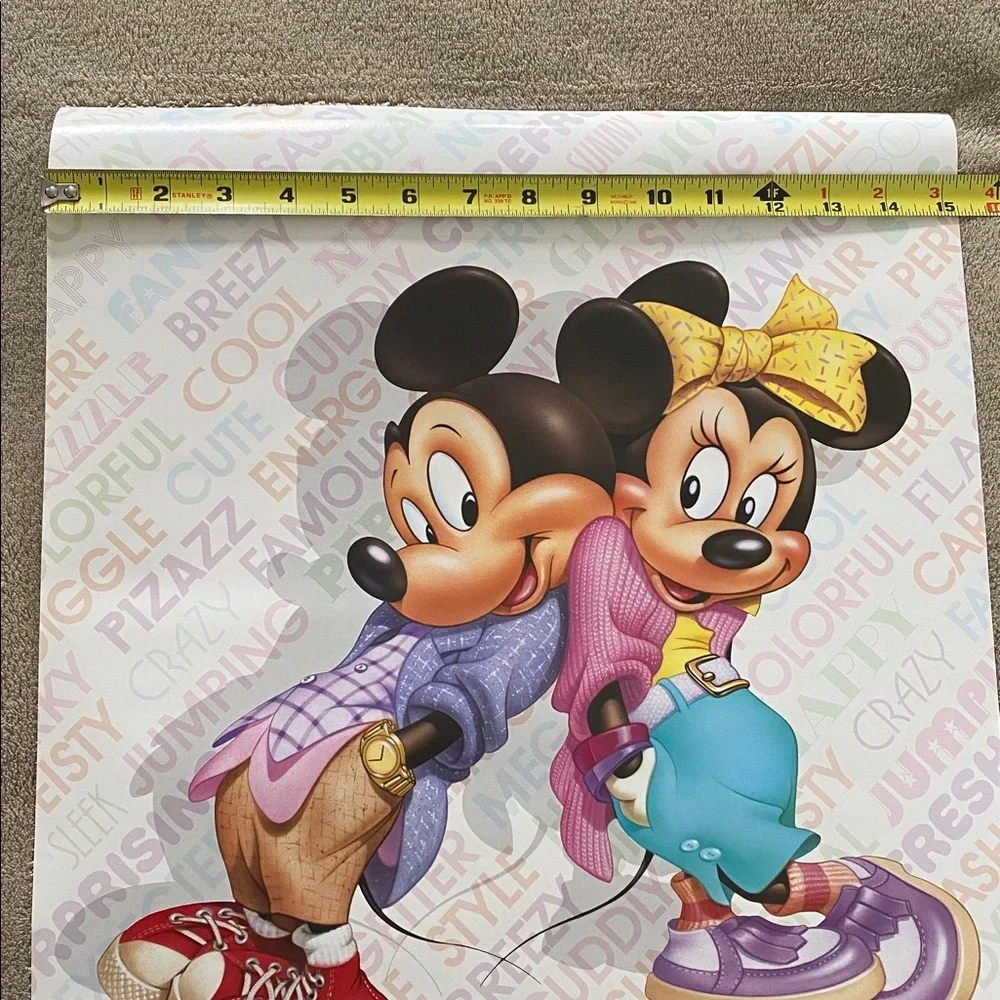 Adorable Disney Mickey and Minnie Poster- Vintage - New in Pkg